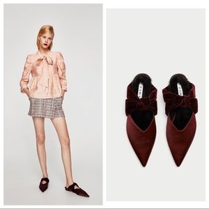 Zara Velvet Backless Slide